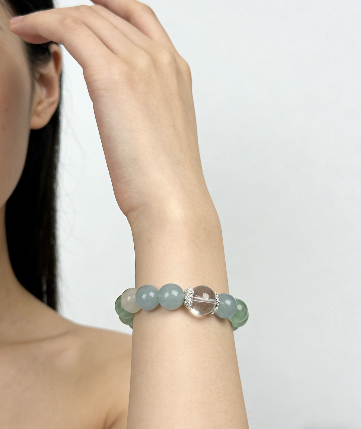 Cleansing Calm Crystal Bracelet (Fluorite, Aquamarine, Moonstone, Clear Quartz) – Purify & Soothe