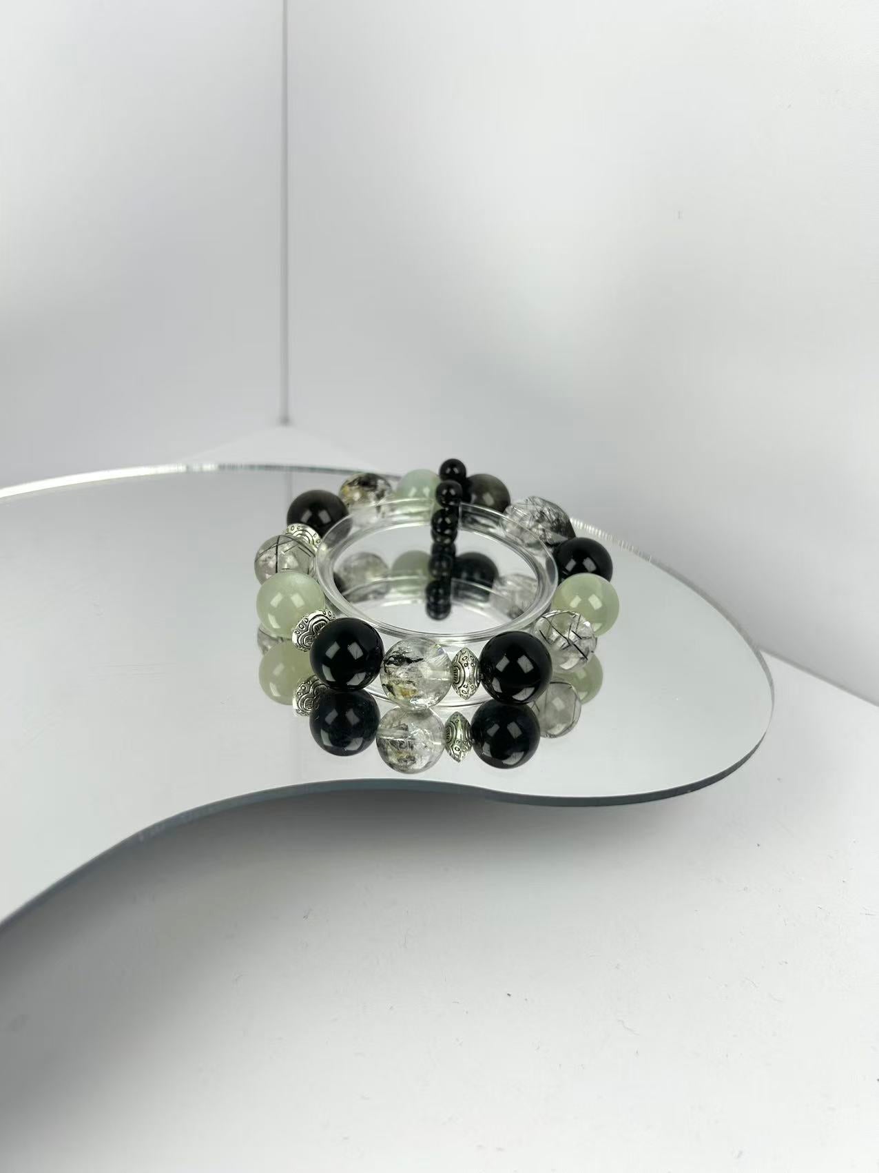 Protection & Calm Crystal Bracelet – Guard Aura, Stabilize Energy