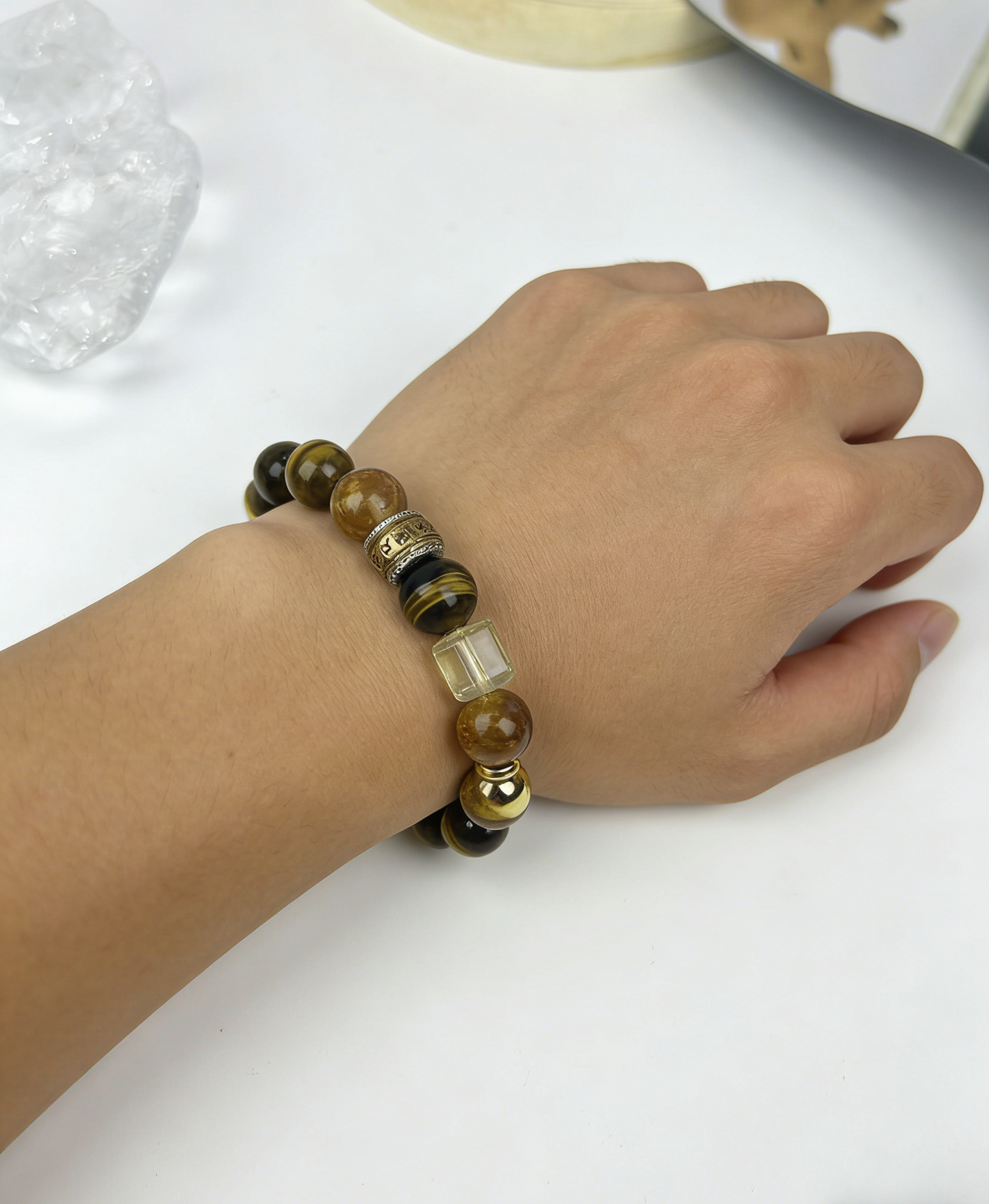 Prosperity Boost Golden Healer, Rutilated Quartz & Tiger’s Eye Bracelet – Amplify Wealth Luck, Attract Abundant Blessings