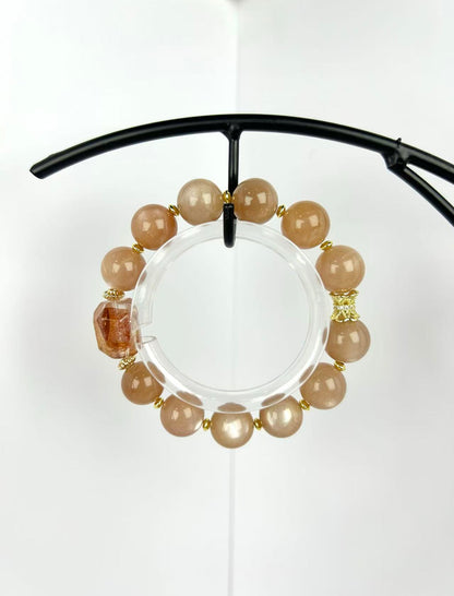 Vitality Boost Orange Moonstone & Red Phantom Quartz Bracelet – Energize & Harmonize