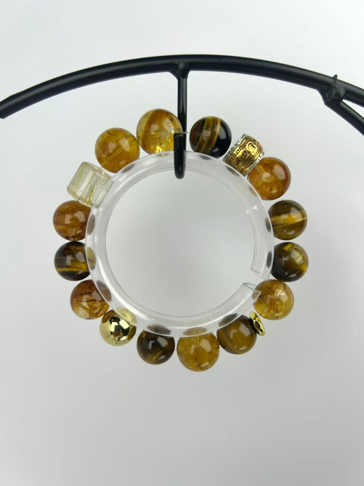 Prosperity Boost Golden Healer, Rutilated Quartz & Tiger’s Eye Bracelet – Amplify Wealth Luck, Attract Abundant Blessings