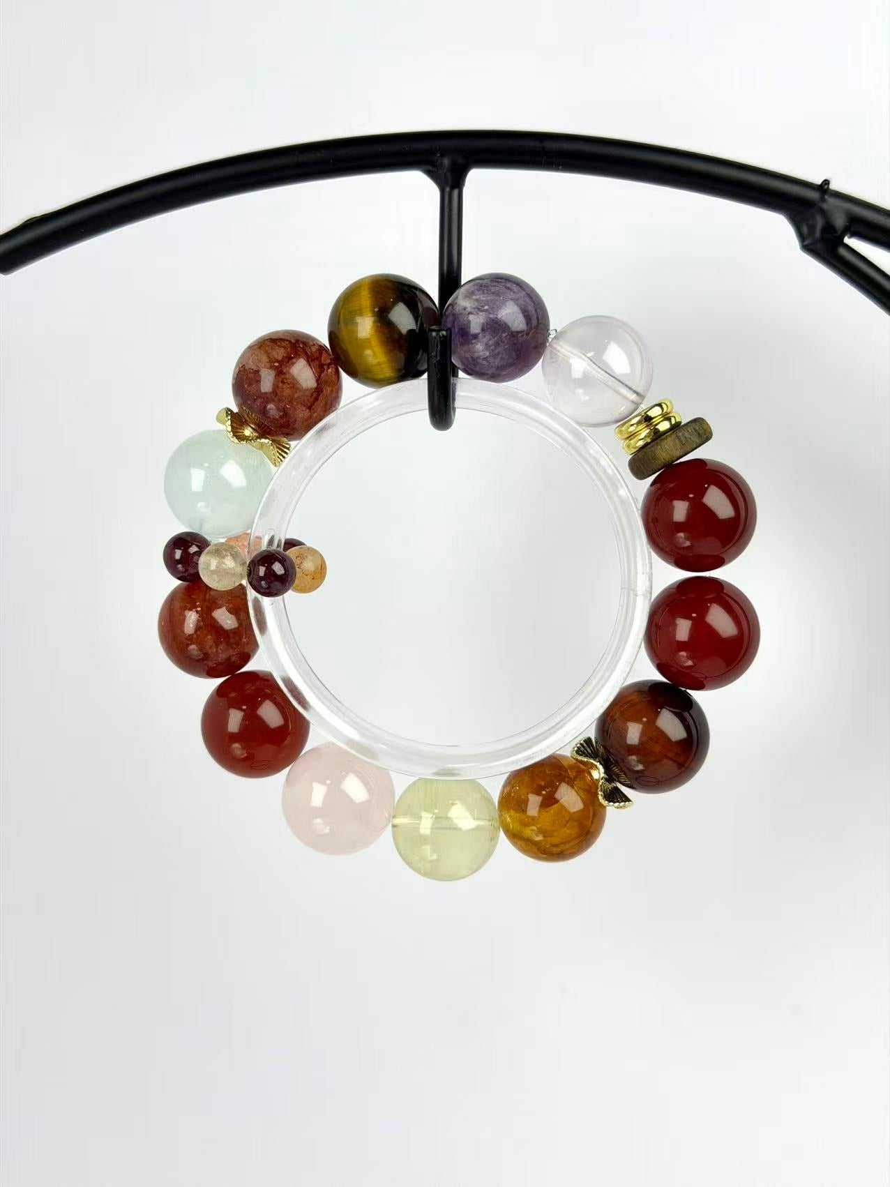 Multi‑Stone & Red Phantom Quartz Set – Balance 7 Chakras, Double Luck