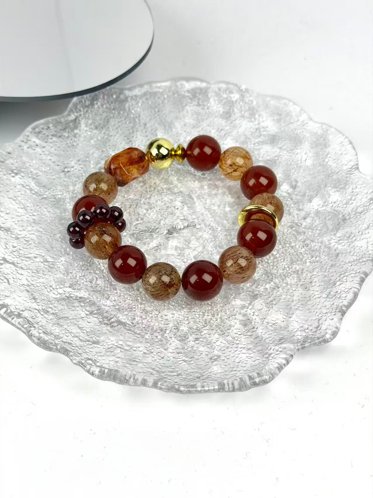 Multi‑Stone & Red Phantom Quartz Set – Balance 7 Chakras, Double Luck