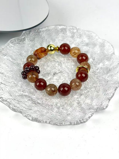 Multi‑Stone & Red Phantom Quartz Set – Balance 7 Chakras, Double Luck