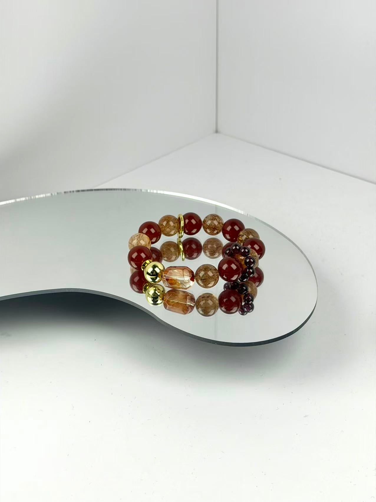 Multi‑Stone & Red Phantom Quartz Set – Balance 7 Chakras, Double Luck