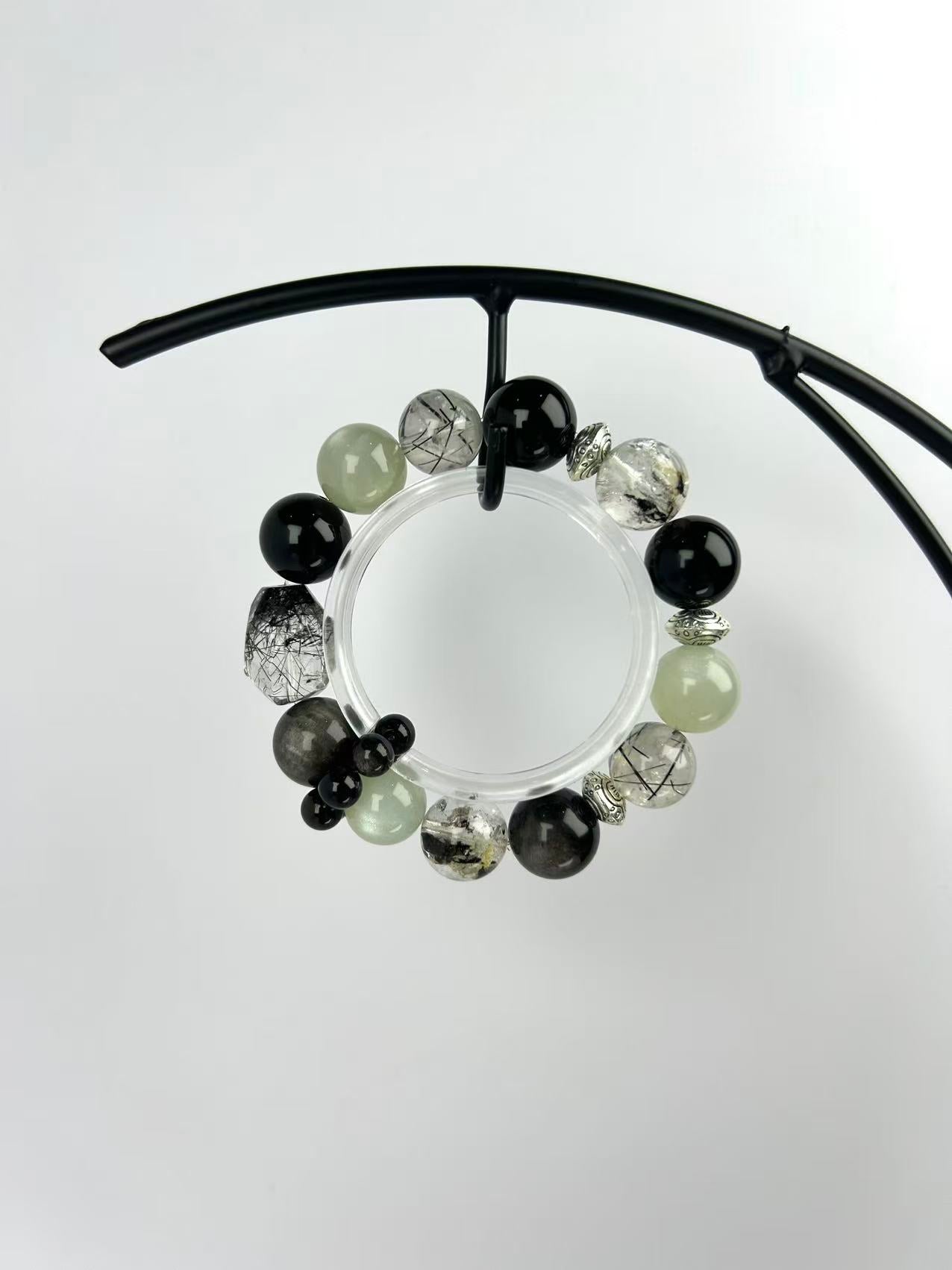 Protection & Calm Crystal Bracelet – Guard Aura, Stabilize Energy